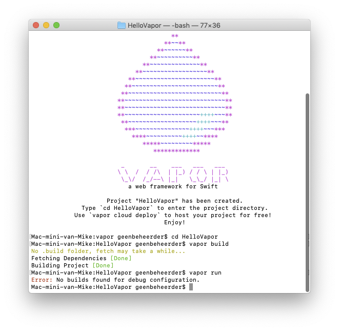 Error No Builds Found For Debug Configuration Server Side Swift With Vapor Raywenderlich Com Forums
